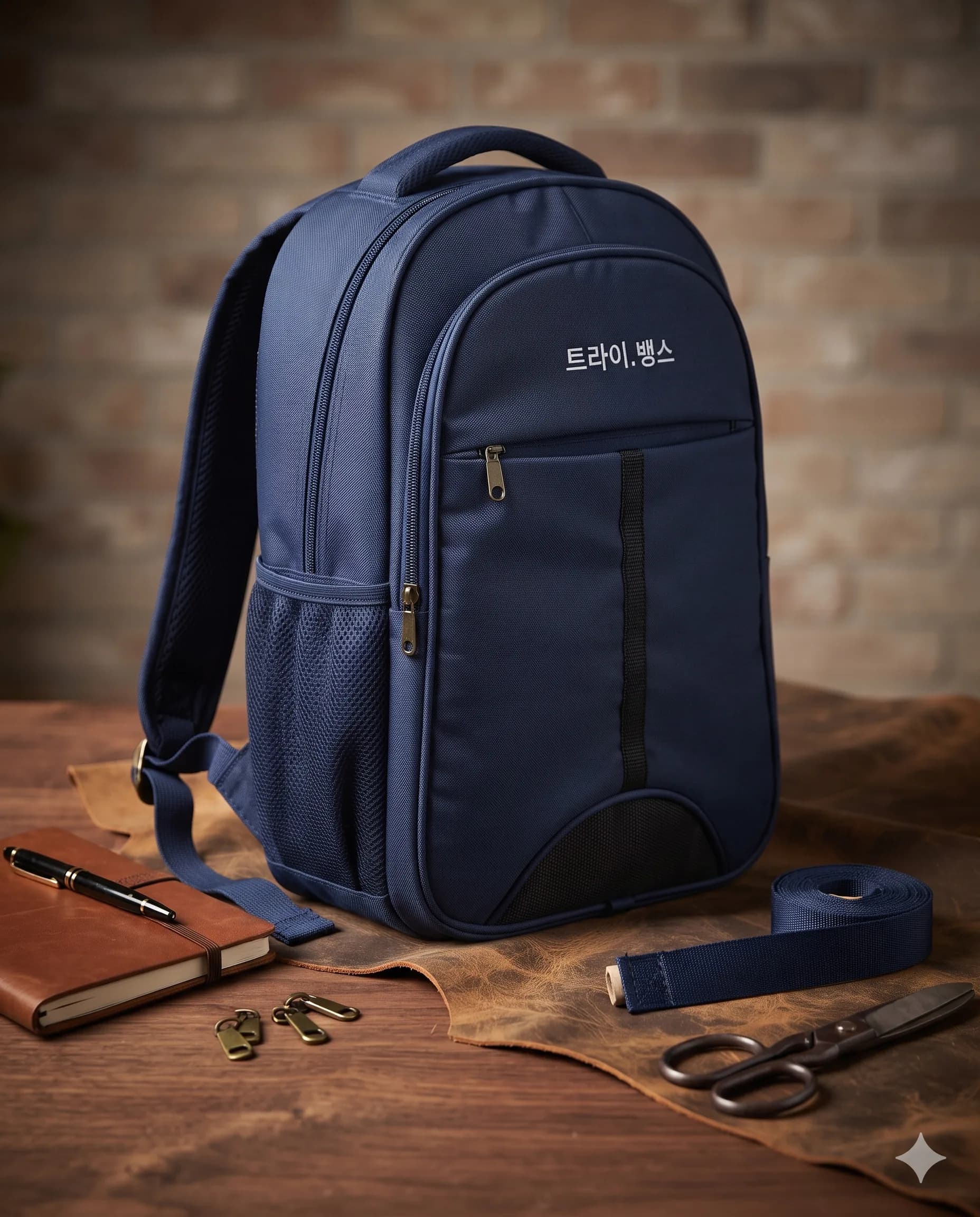 TRY BAGS Navy Blue Classic Backpack